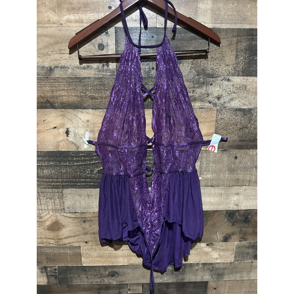 Avidlove Womens Lingerie Purple 22W Plus Size